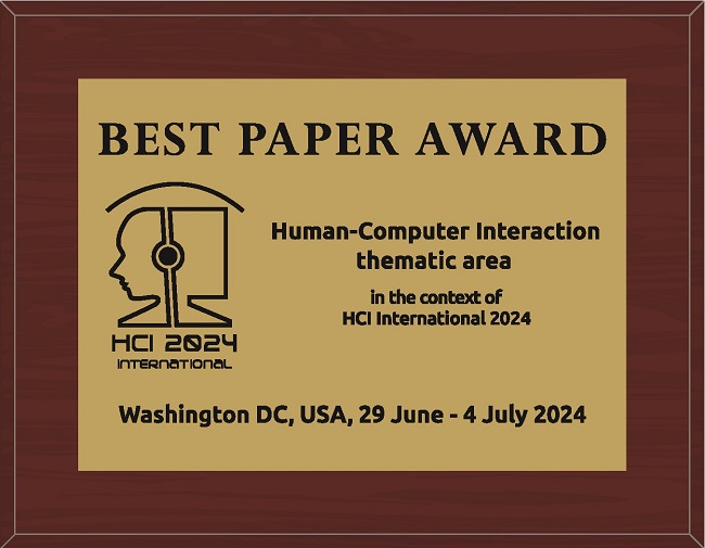 Human-Computer Interaction Best Paper Award. Details in text following the image.